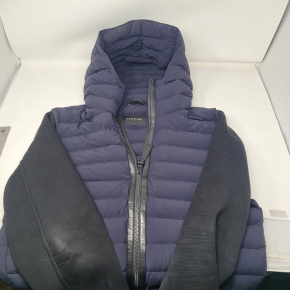 Mackage Down Puffer Jacket Mens 38 Medium Leather Trim Coat - Picture 11 of 11